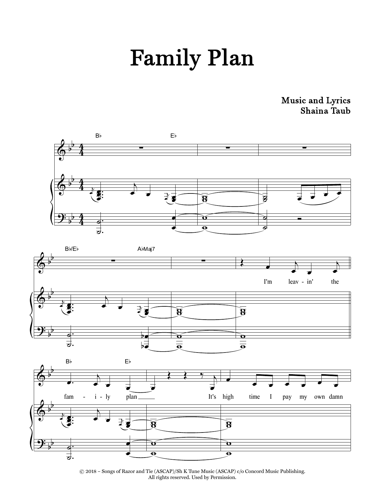 Shaina Taub Family Plan Sheet Music