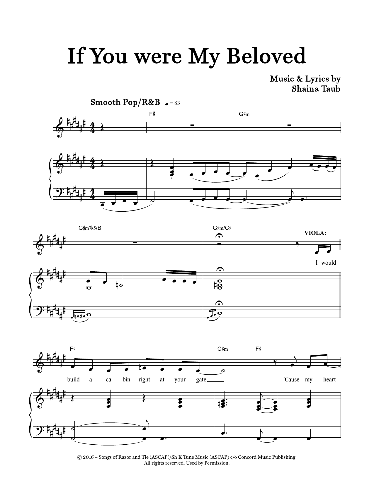 Shaina Taub If You Were My Beloved (from Twelfth Night) Sheet Music