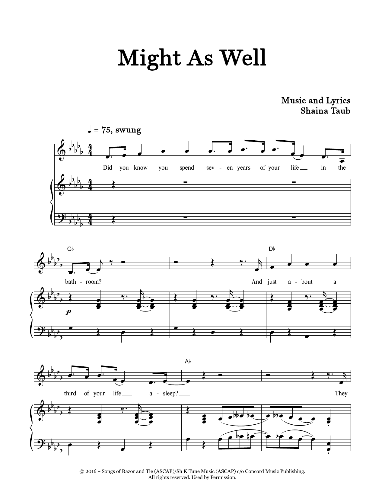 Shaina Taub Might As Well Sheet Music