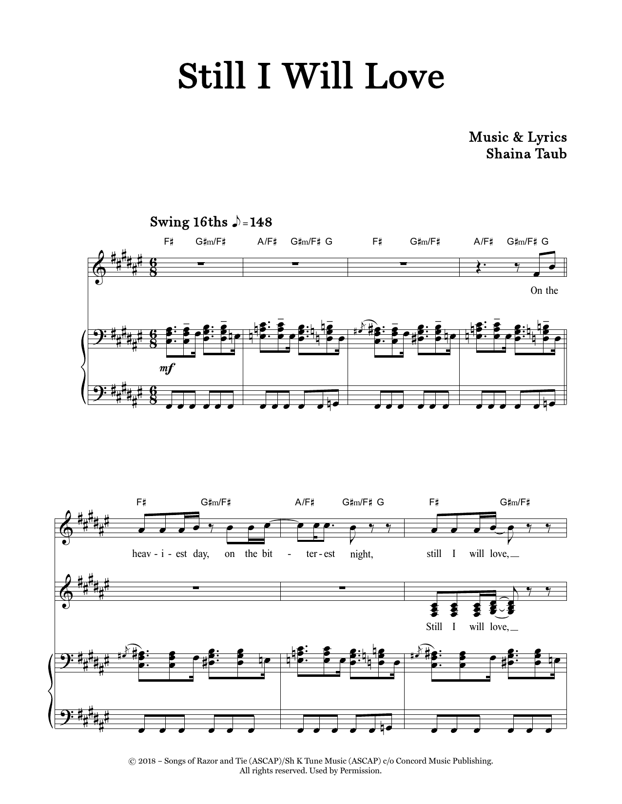 Shaina Taub Still I Will Love Sheet Music