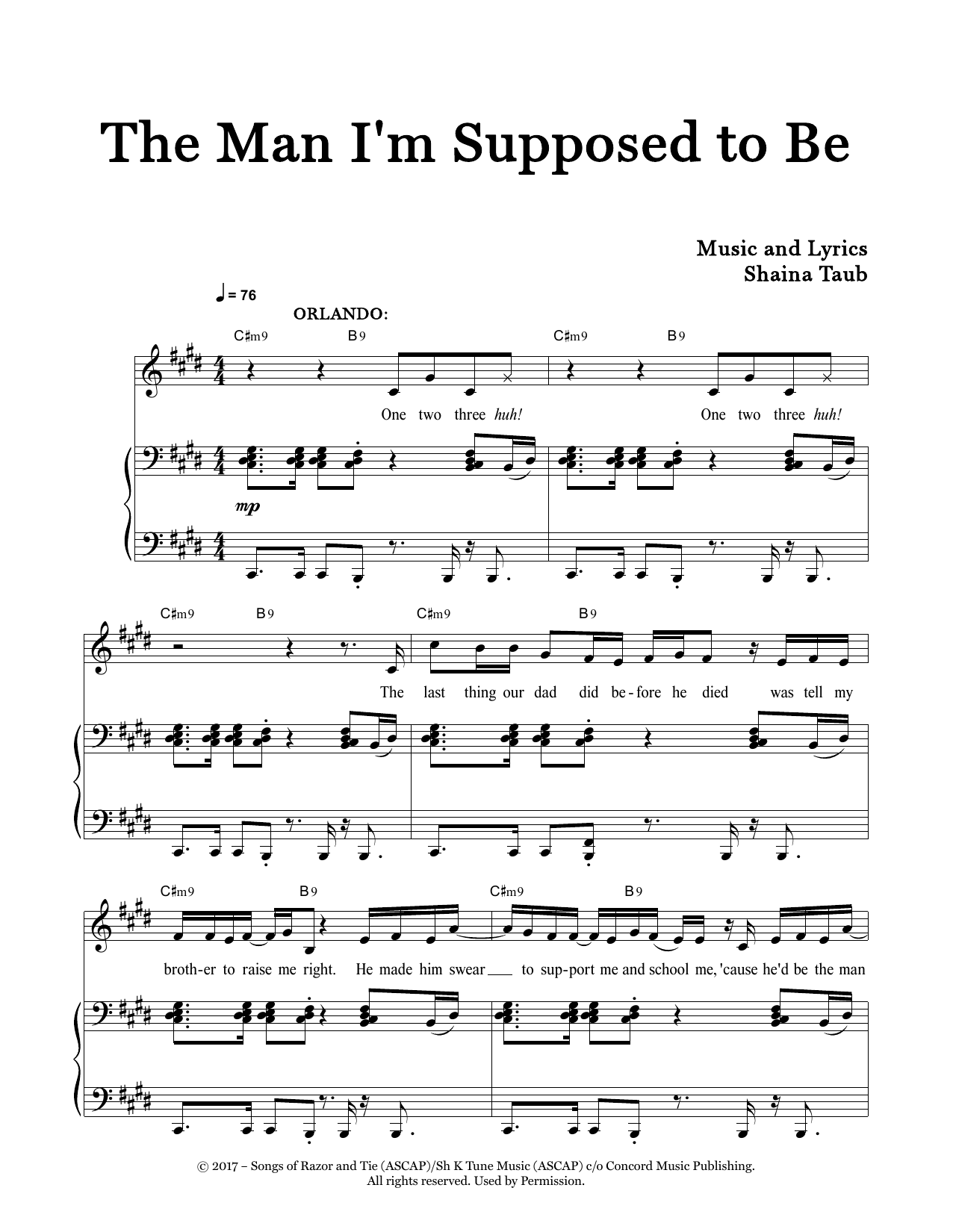 Shaina Taub The Man I'm Supposed To Be (from As You Like It) Sheet Music