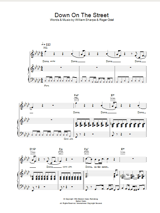 Shakatak Down On The Street Sheet Music