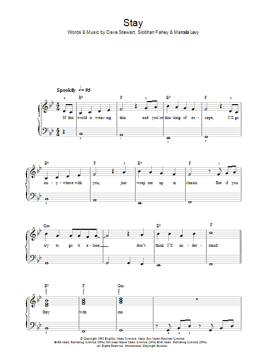 Shakespears Sister Stay Sheet Music