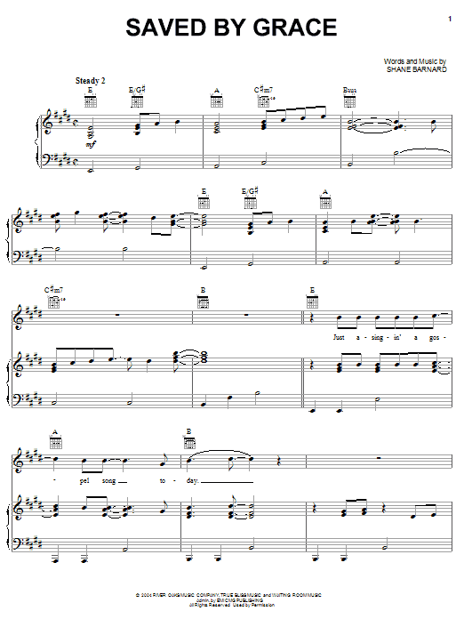 Shane & Shane Saved By Grace Sheet Music