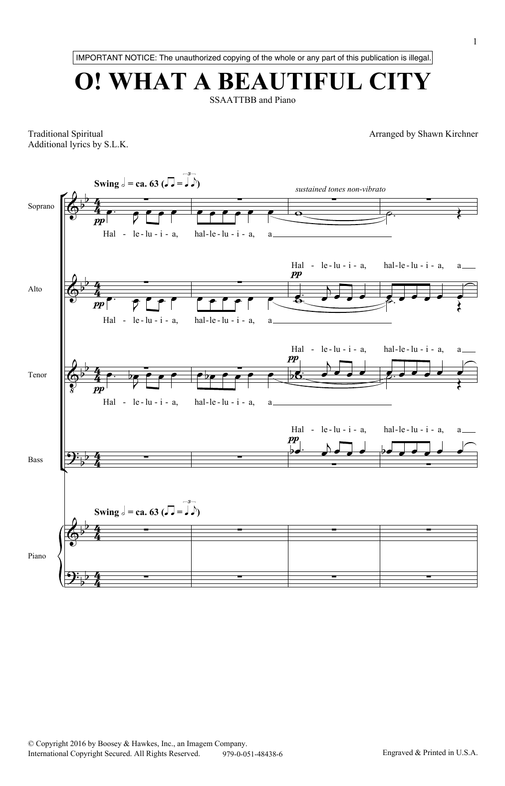Shawn Kirchner O What A Beautiful City Sheet Music