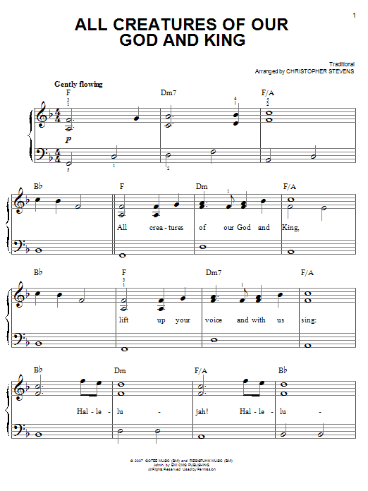 Shawn McDonald and Bethany Dillon All Creatures Of Our God And King Sheet Music