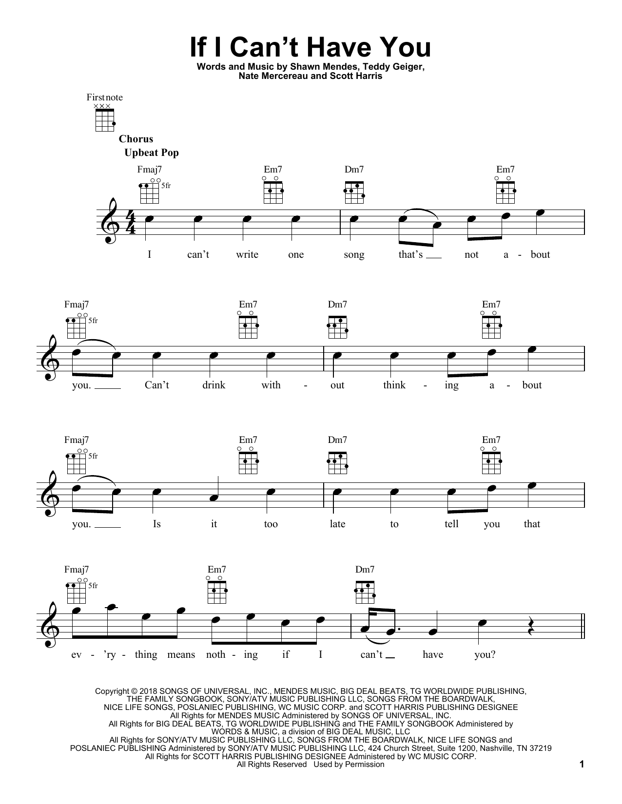 Shawn Mendes If I Can't Have You Sheet Music