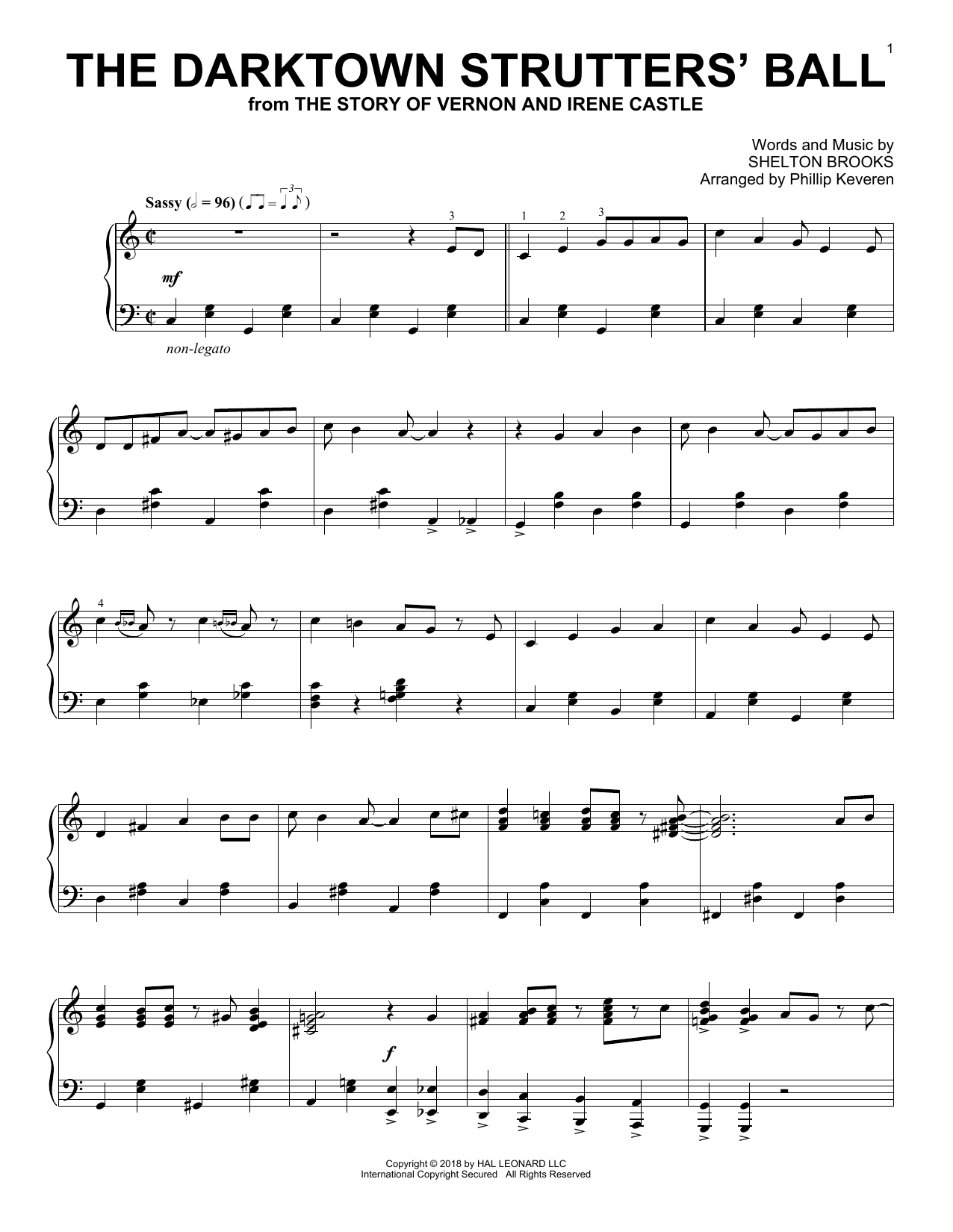 Shelton Brooks The Darktown Strutters' Ball [Jazz version] (arr. Phillip Keveren) Sheet Music
