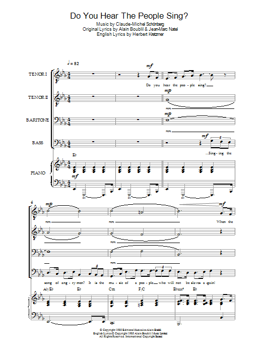 Shirley Bassey Do You Hear The People Sing? (from Les Miserables) Sheet Music