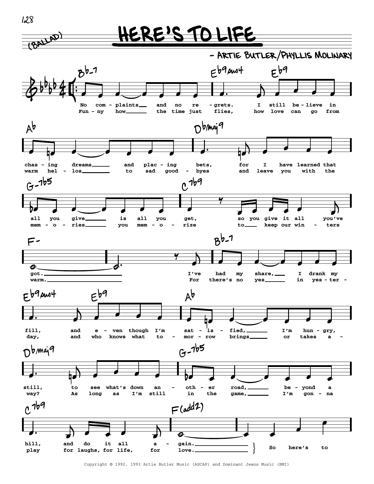Shirley Horn Here's To Life (High Voice) Sheet Music