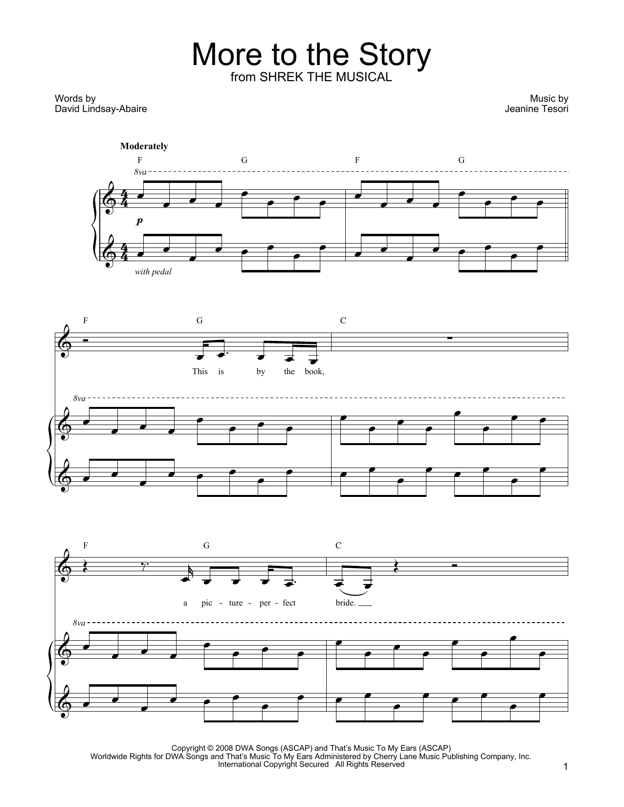 Shrek The Musical More To The Story Sheet Music