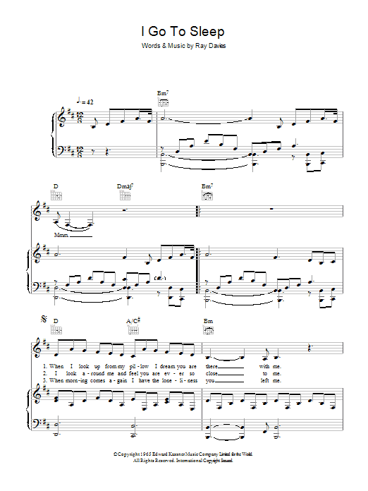 Sia I Go To Sleep Sheet Music