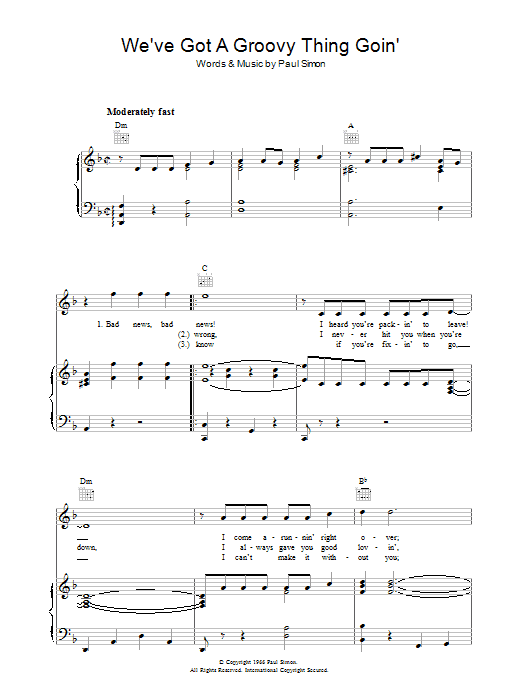 Simon & Garfunkel We've Got A Groovy Thing Goin' Sheet Music