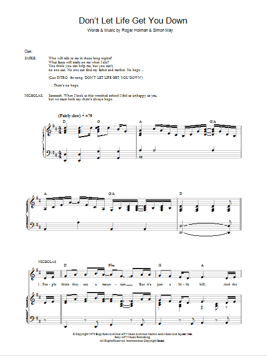 Simon May Don't Let Life Get You Down Sheet Music