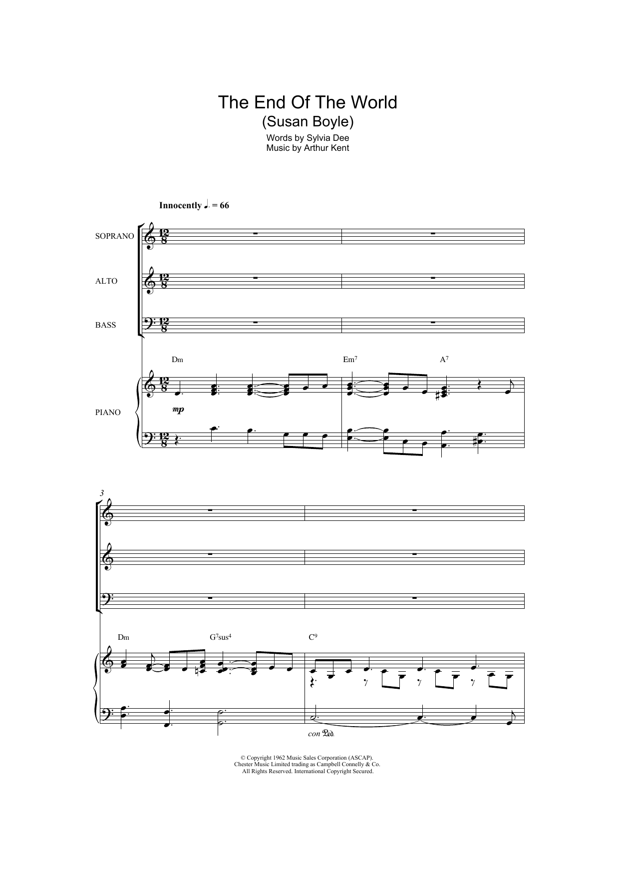 Skeeter Davis The End Of The World (arr. Patrick Gazard) Sheet Music