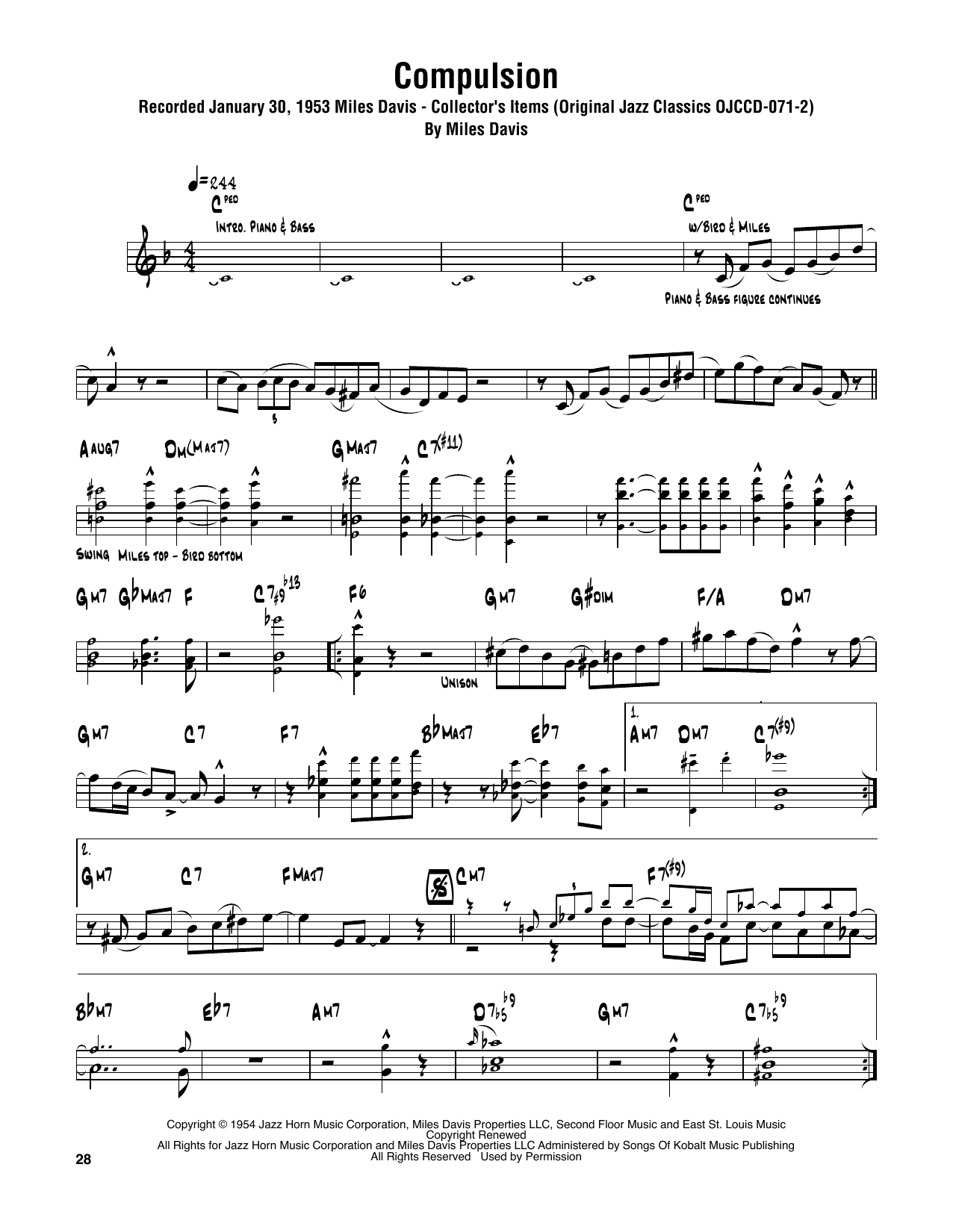 Sonny Rollins Compulsion Sheet Music