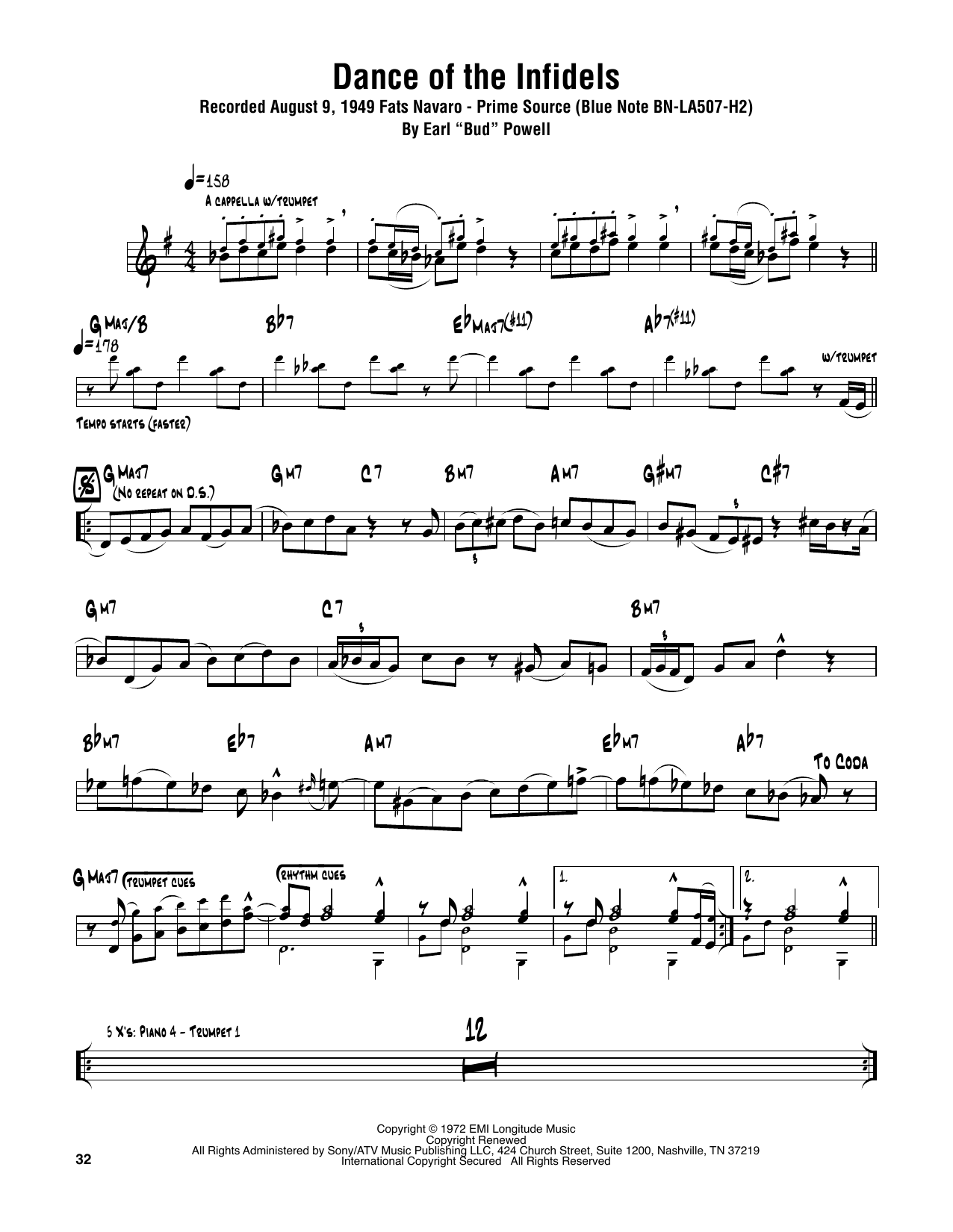 Sonny Rollins Dance Of The Infidels Sheet Music