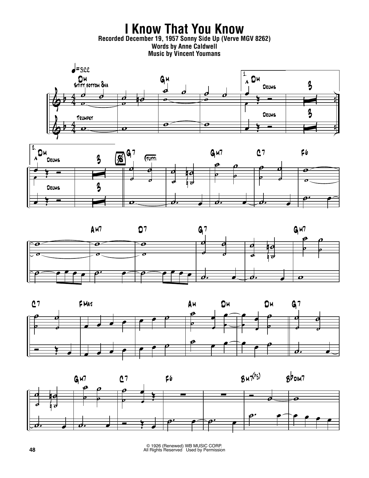 Sonny Rollins I Know That You Know Sheet Music