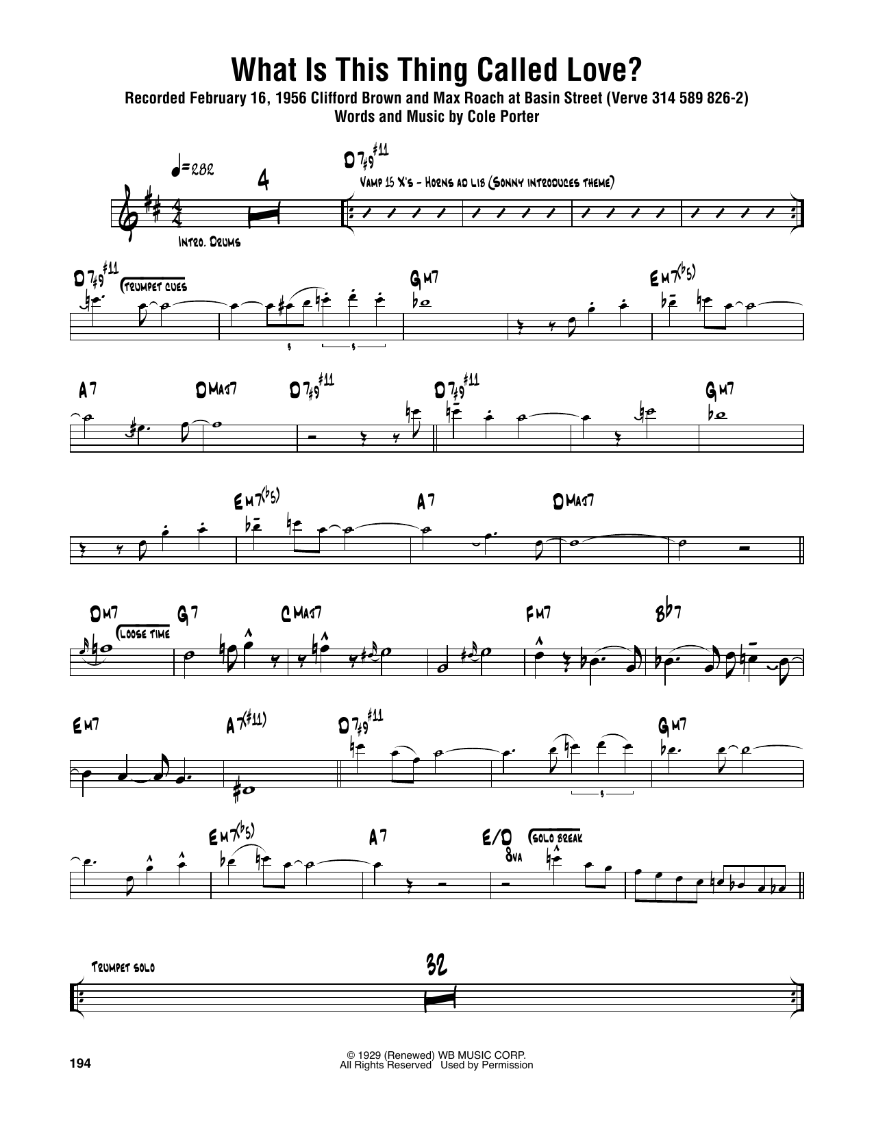 Sonny Rollins What Is This Thing Called Love? Sheet Music
