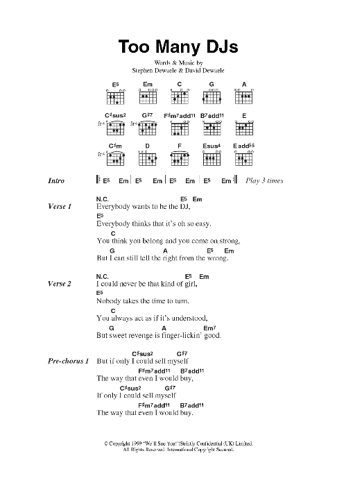Soulwax Too Many DJs Sheet Music