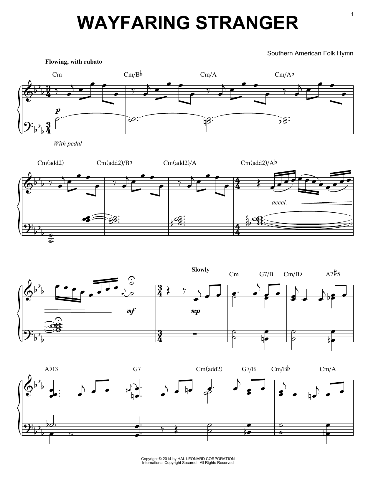 Southern American Folk Hymn Wayfaring Stranger [Jazz version] (arr. Brent Edstrom) Sheet Music
