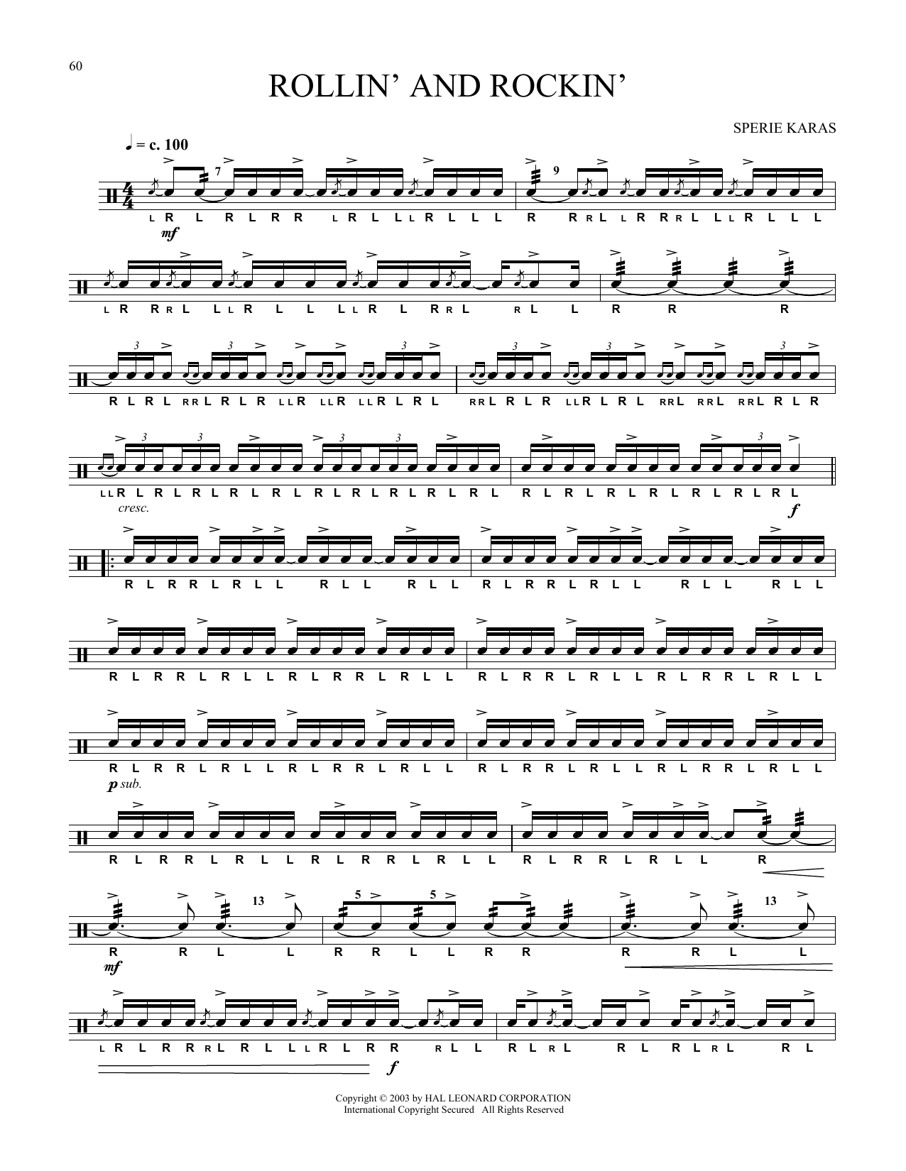 Sperie Karas Rollin' And Rockin' Sheet Music