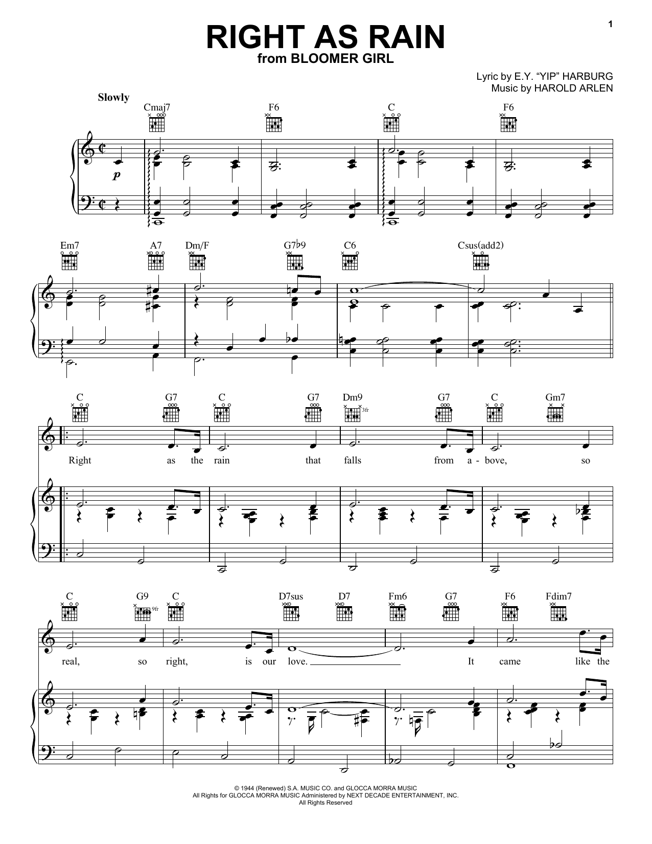 Spike Robinson Right As Rain Sheet Music
