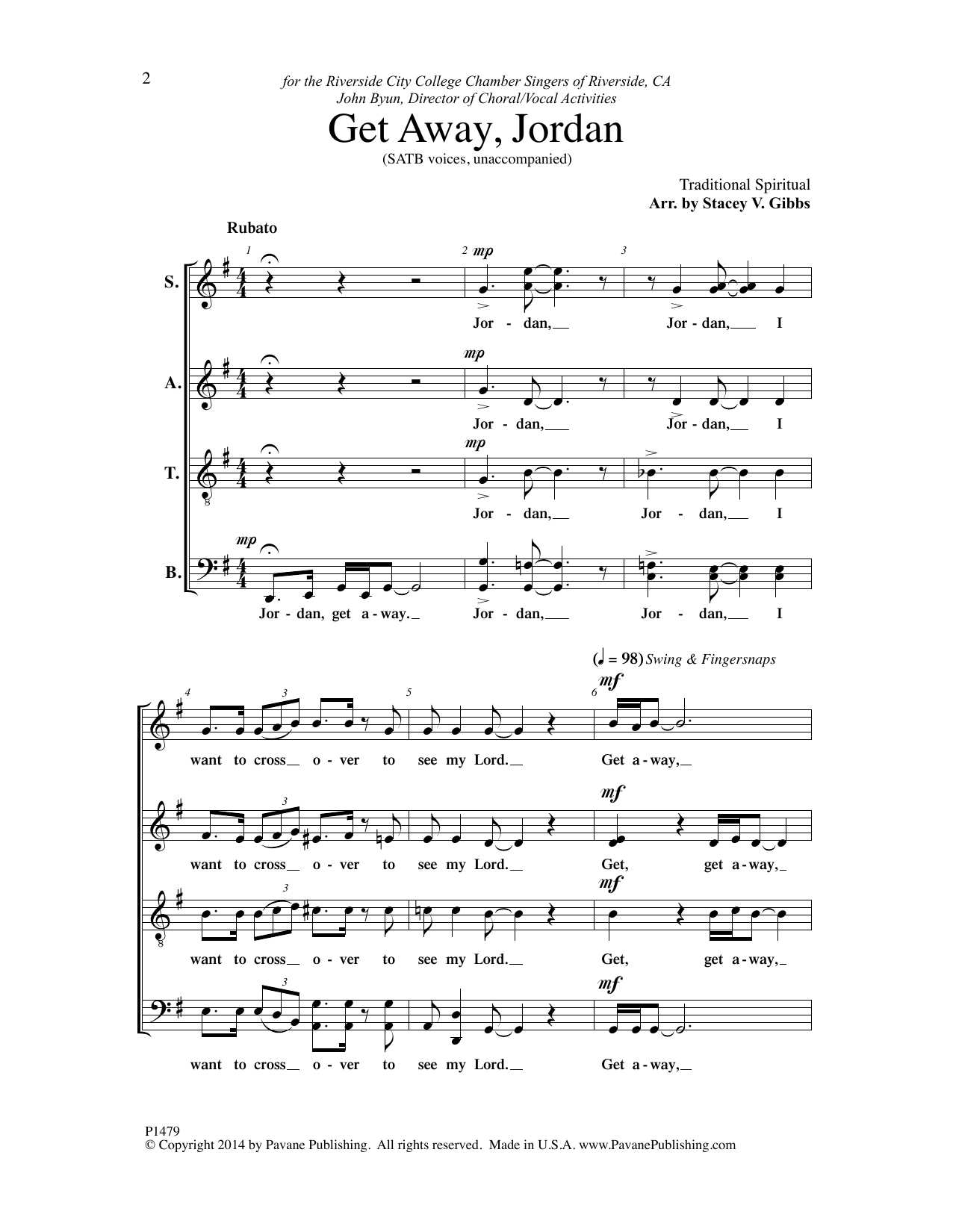 Stacey V. Gibbs Get Away, Jordon Sheet Music