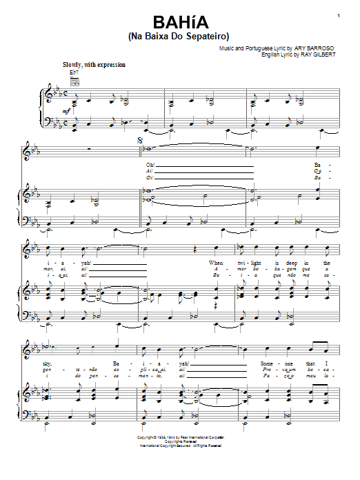 Stan Getz Bahia (Na Baixa Do Sapateiro) Sheet Music