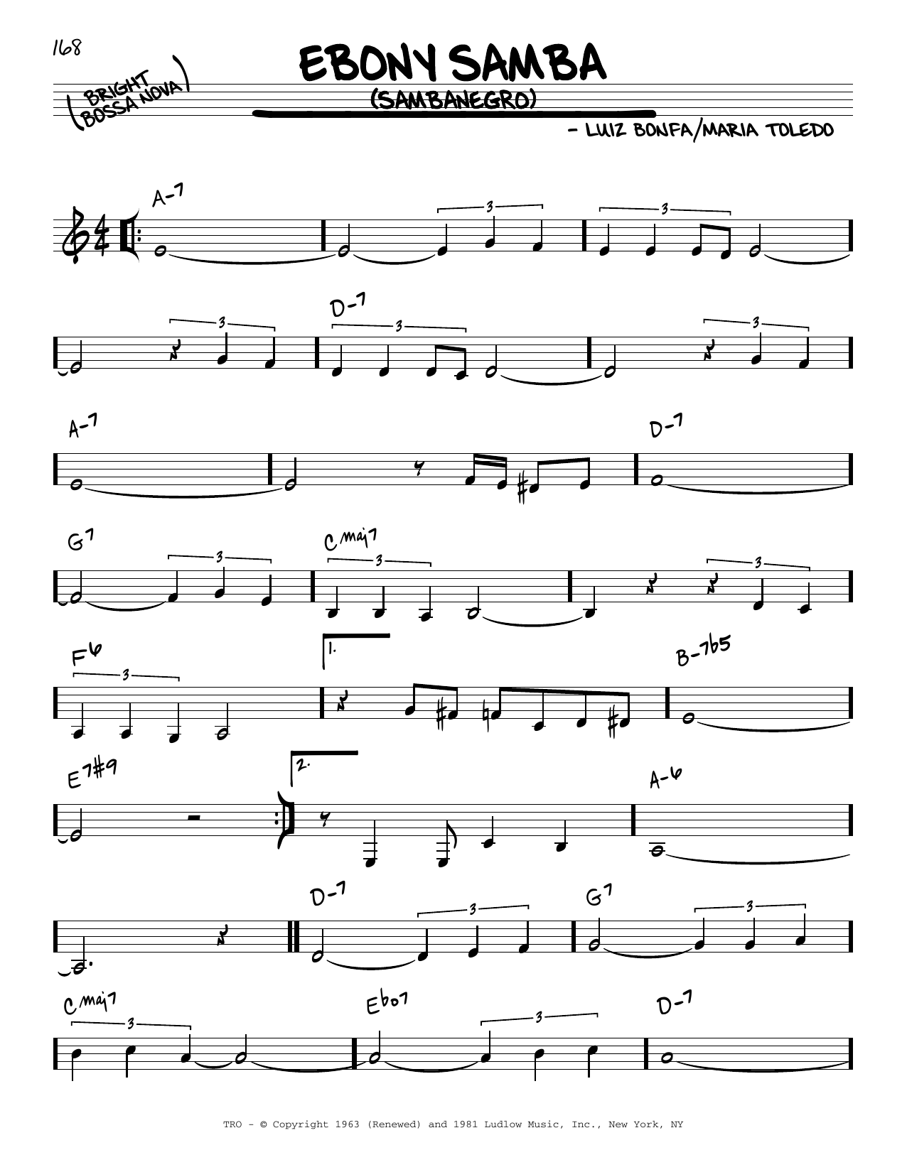 Stan Getz Ebony Samba (Sambanegro) Sheet Music