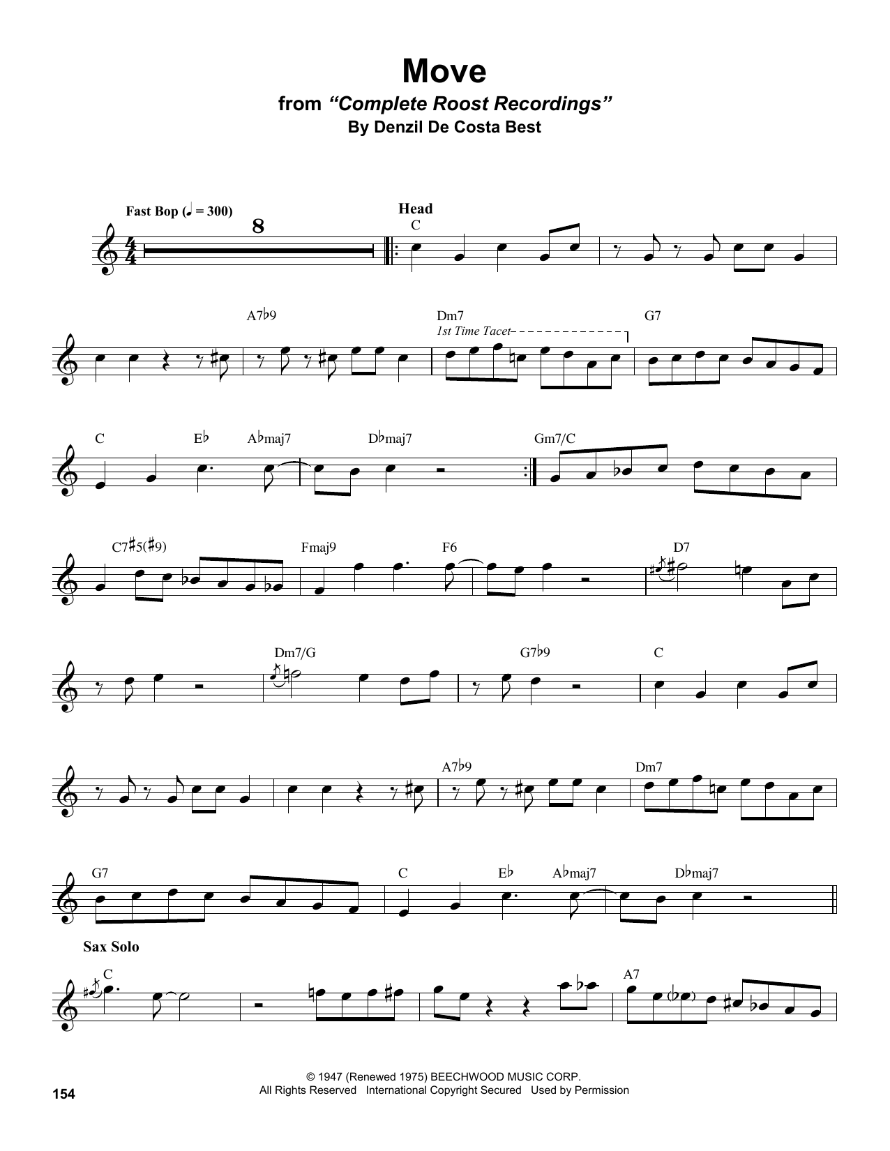Stan Getz Move Sheet Music