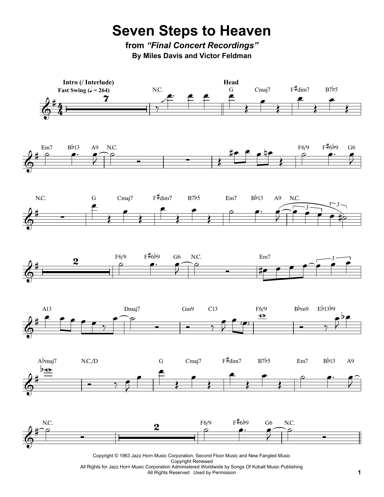Stan Getz Seven Steps To Heaven Sheet Music