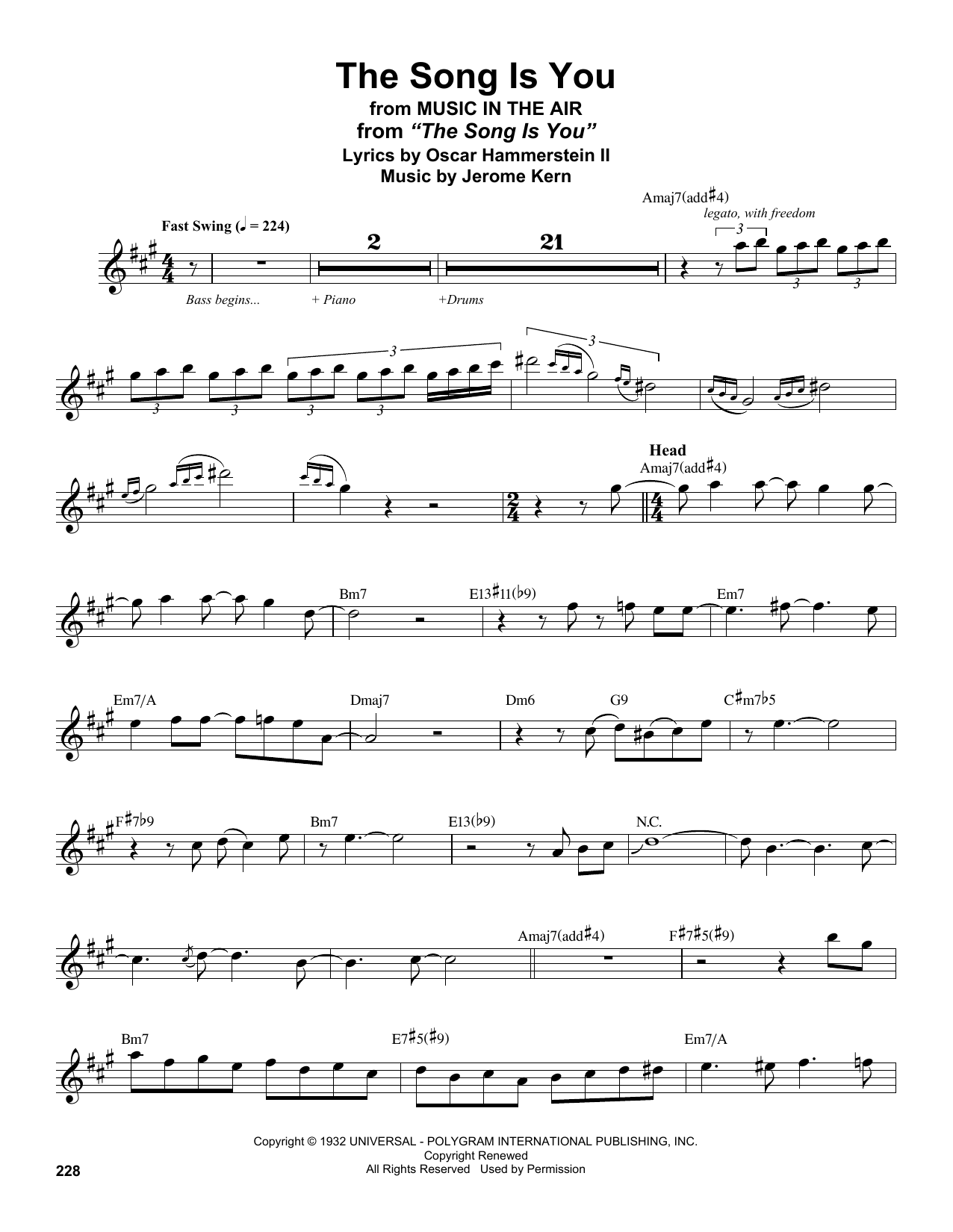 Stan Getz The Song Is You Sheet Music
