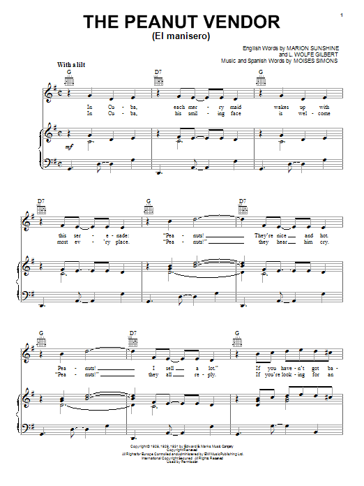 Stan Kenton The Peanut Vendor (El Manisero) Sheet Music