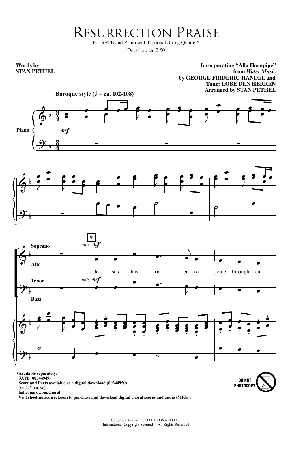 Stan Pethel Resurrection Praise Sheet Music
