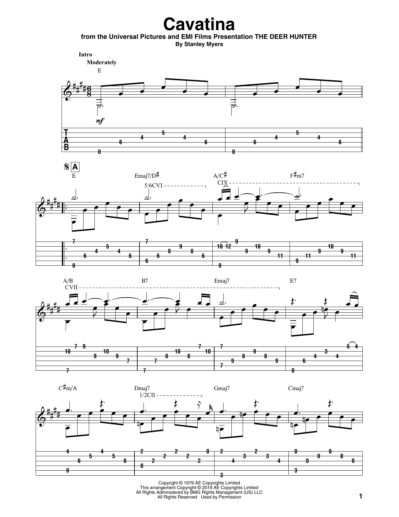 Stanley Myers Cavatina (from The Deer Hunter) (arr. Bill LaFleur) Sheet Music