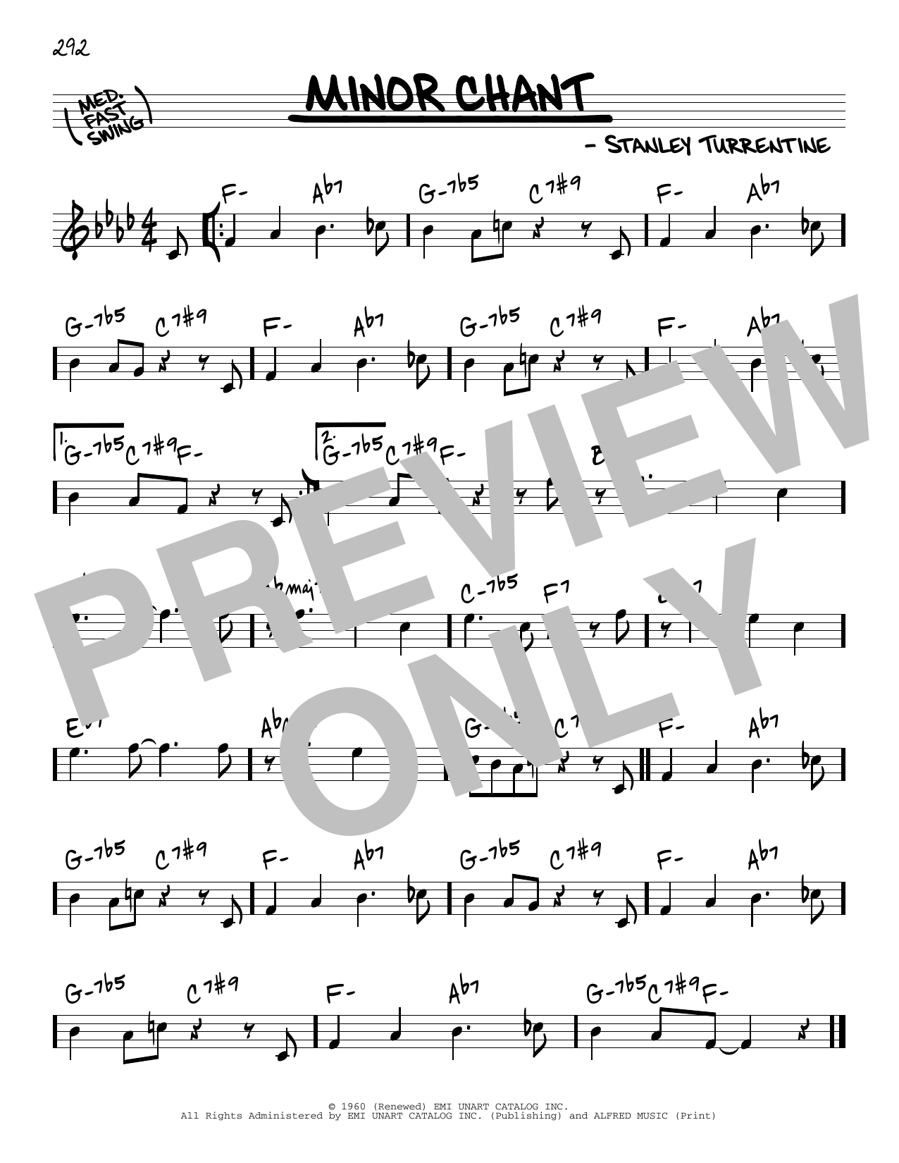 Stanley Turrentine Minor Chant Sheet Music