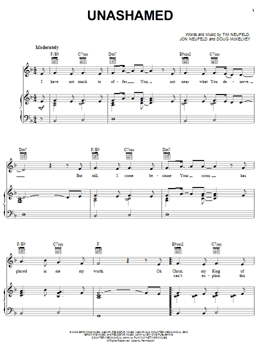 Starfield Unashamed Sheet Music