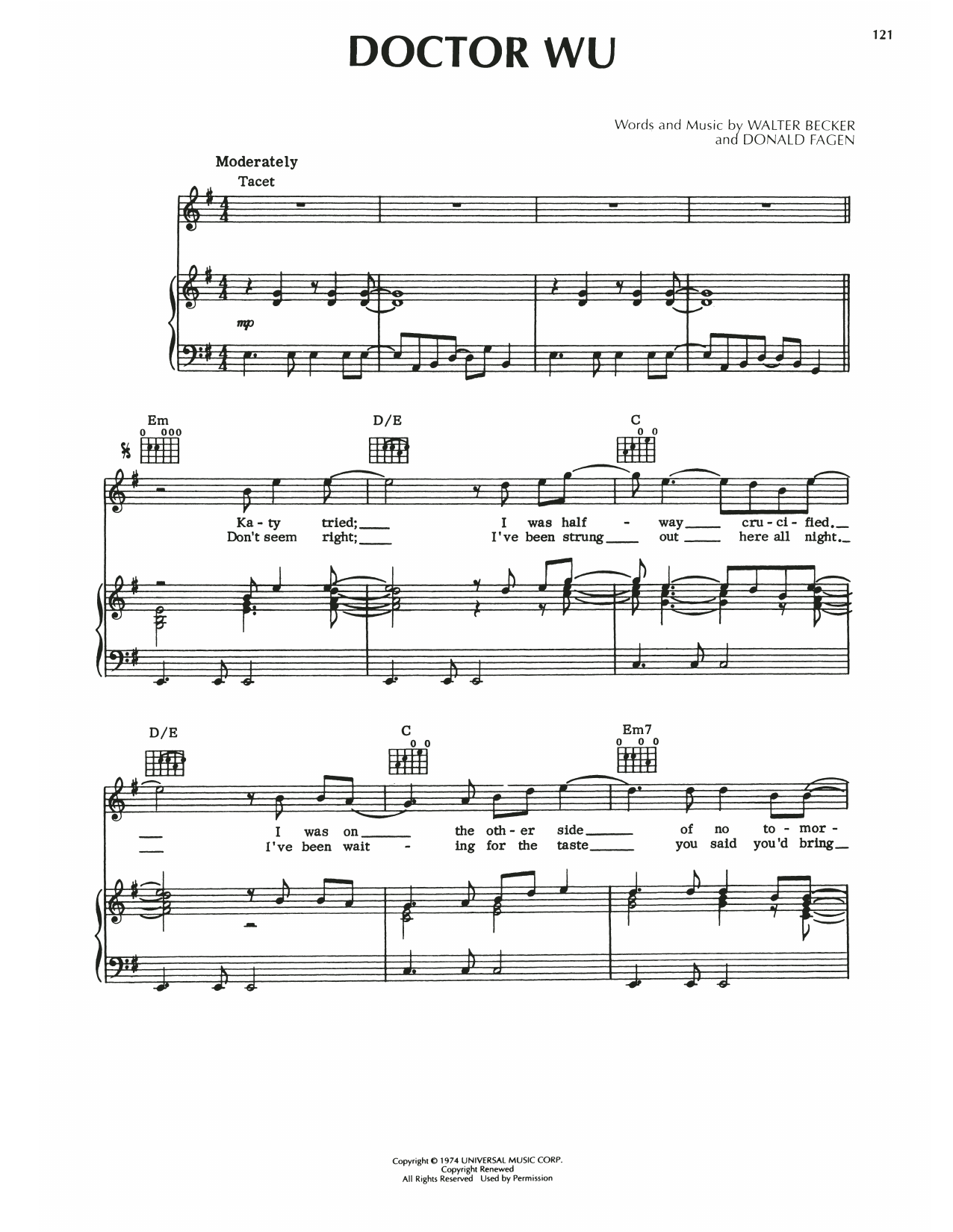 Steely Dan Doctor Wu Sheet Music