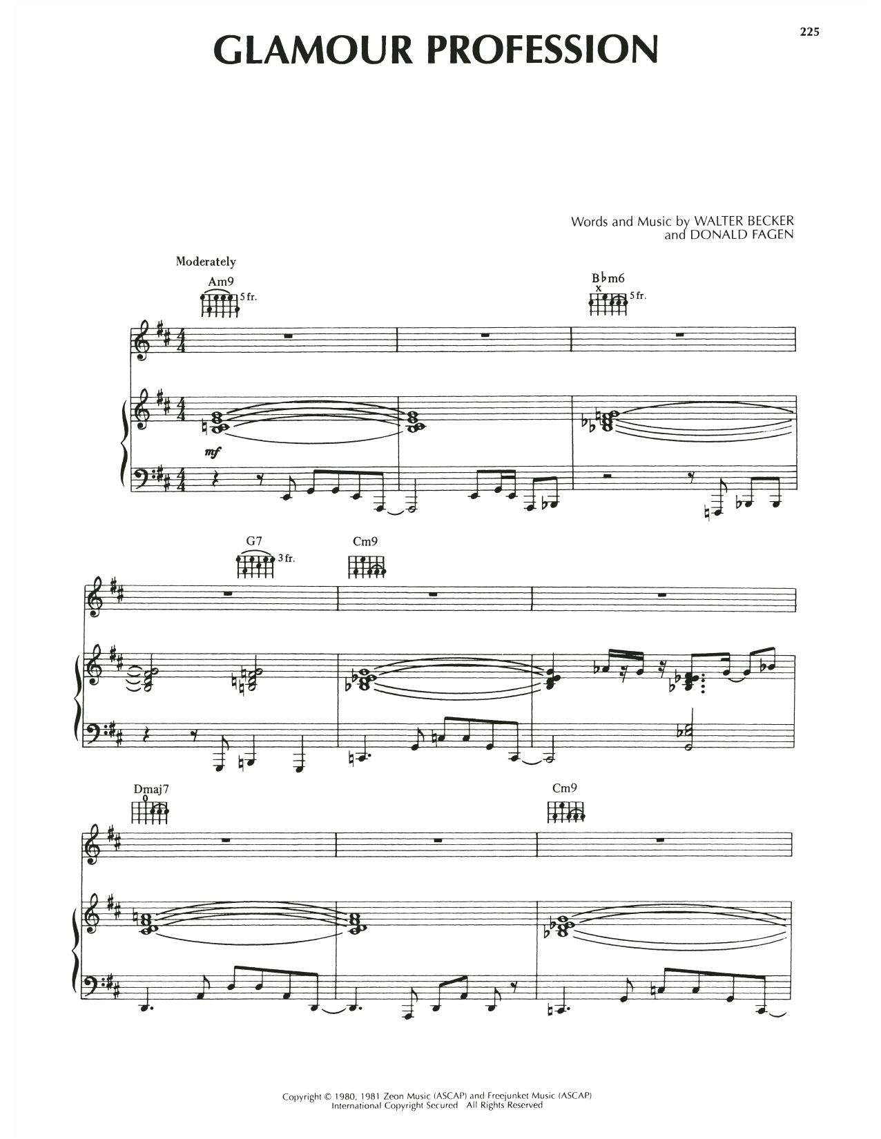 Steely Dan Glamour Profession Sheet Music