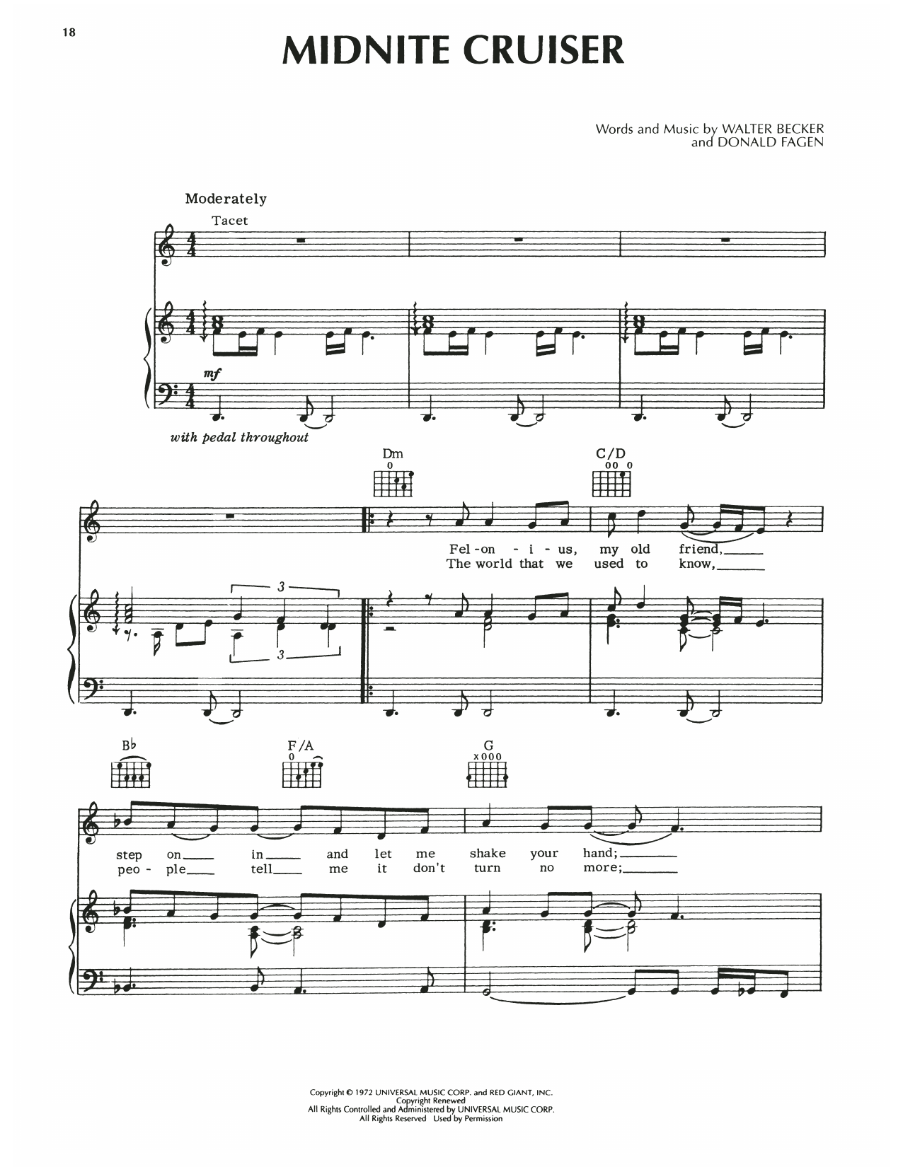 Steely Dan Midnite Cruiser Sheet Music