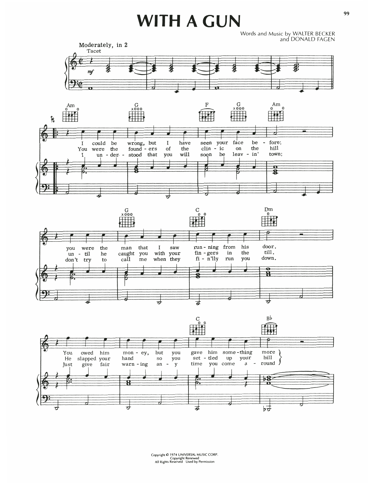 Steely Dan With A Gun Sheet Music