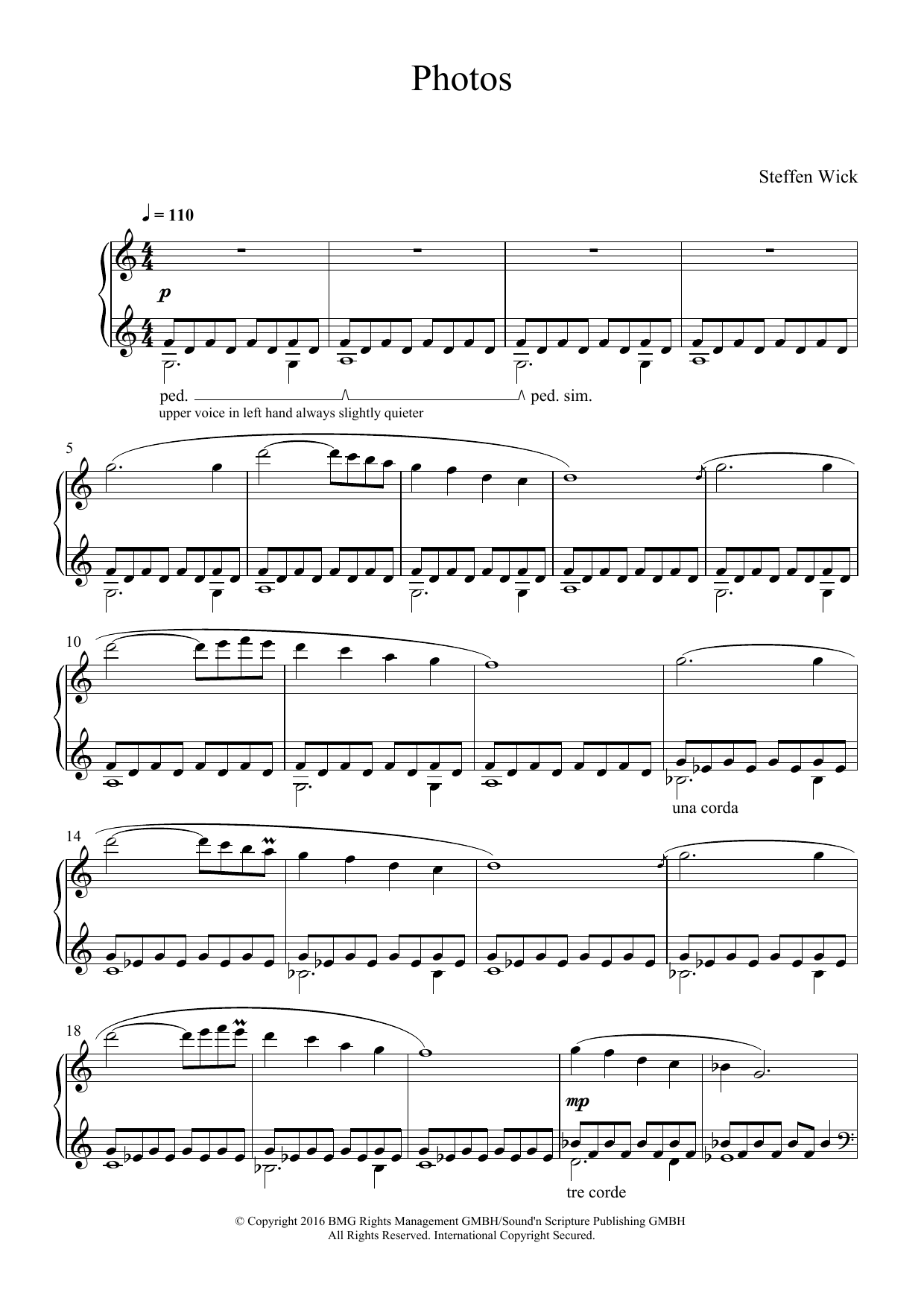 Steffen Wick Photos Sheet Music