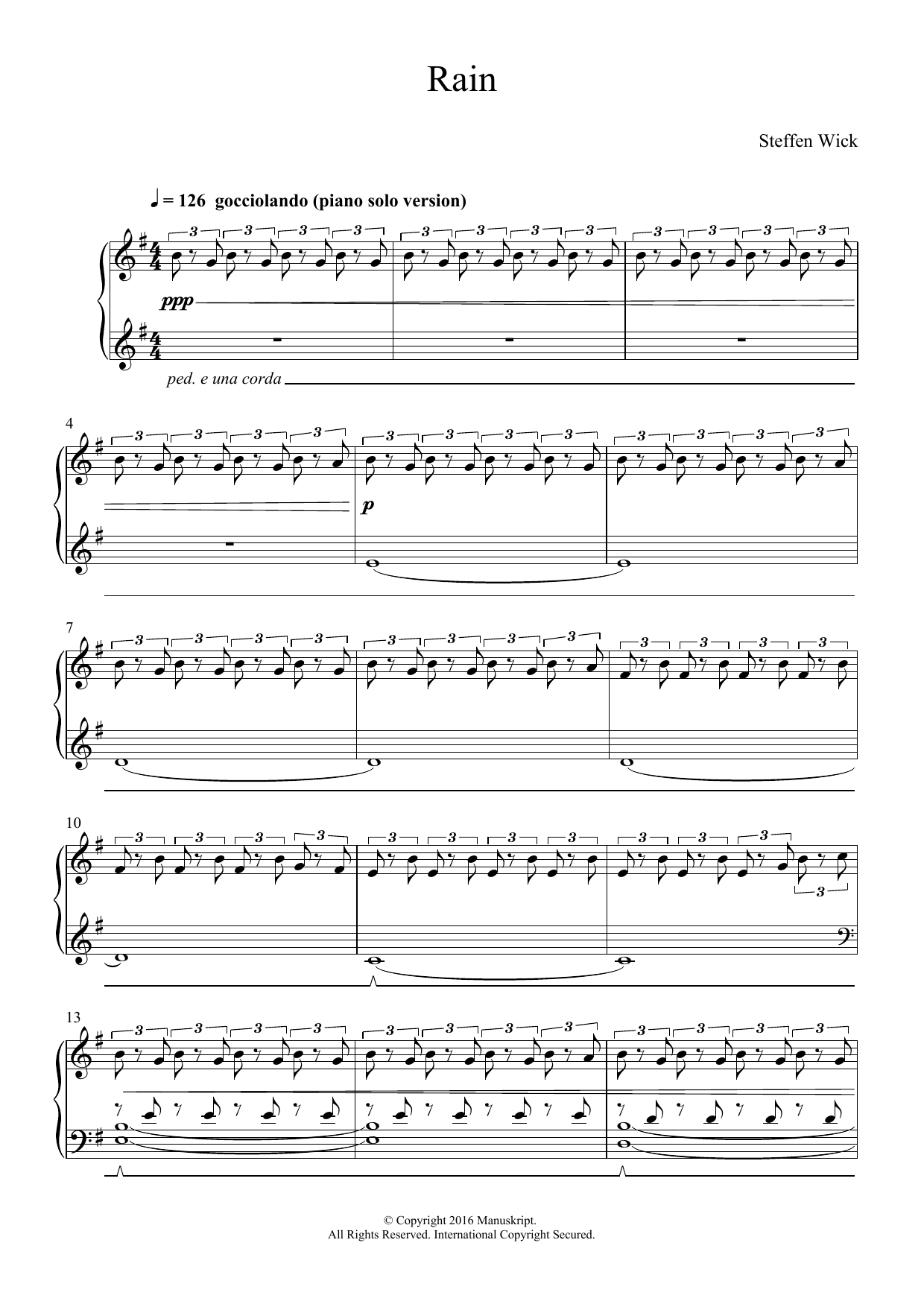 Steffen Wick Rain Sheet Music