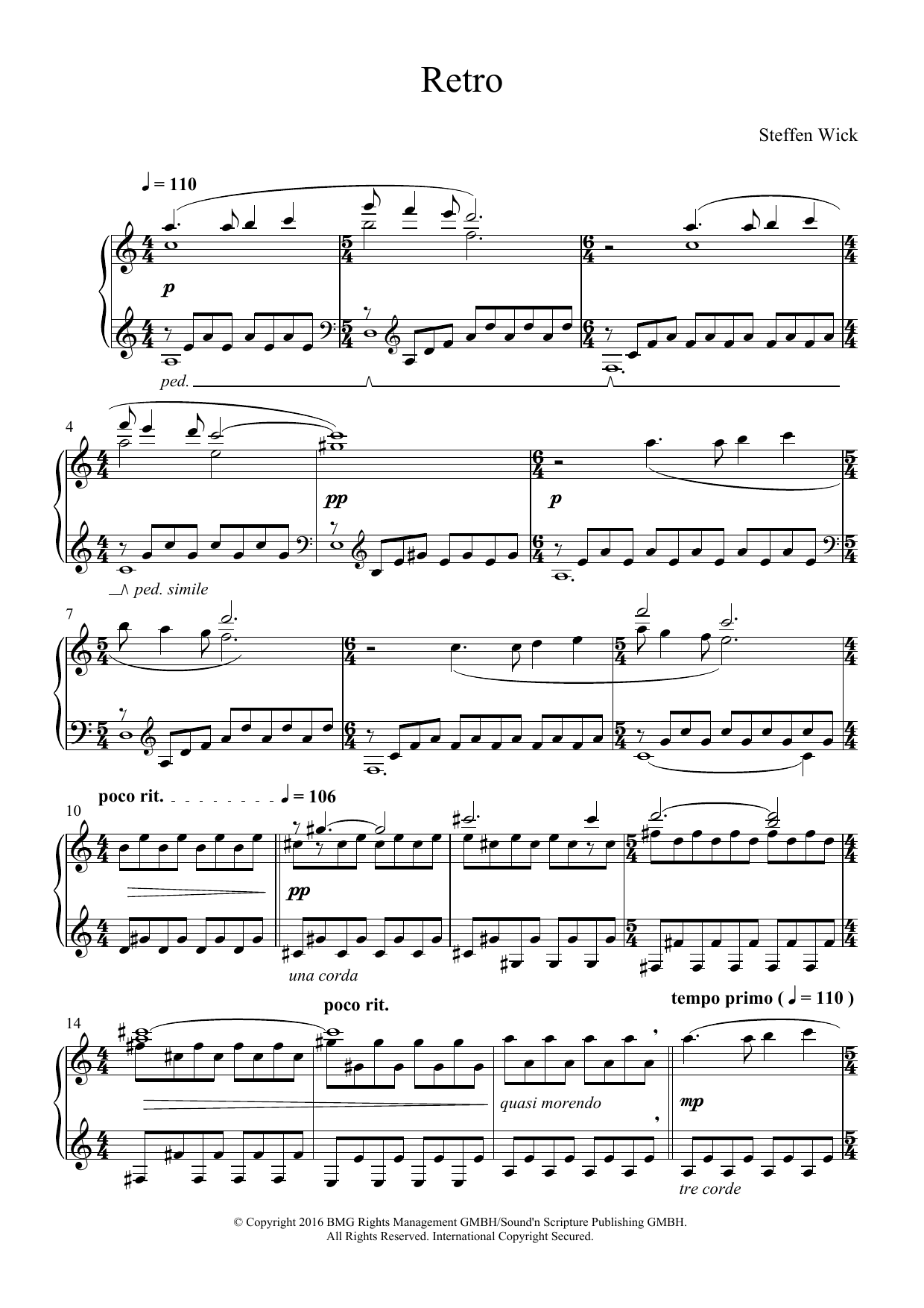 Steffen Wick Retro Sheet Music