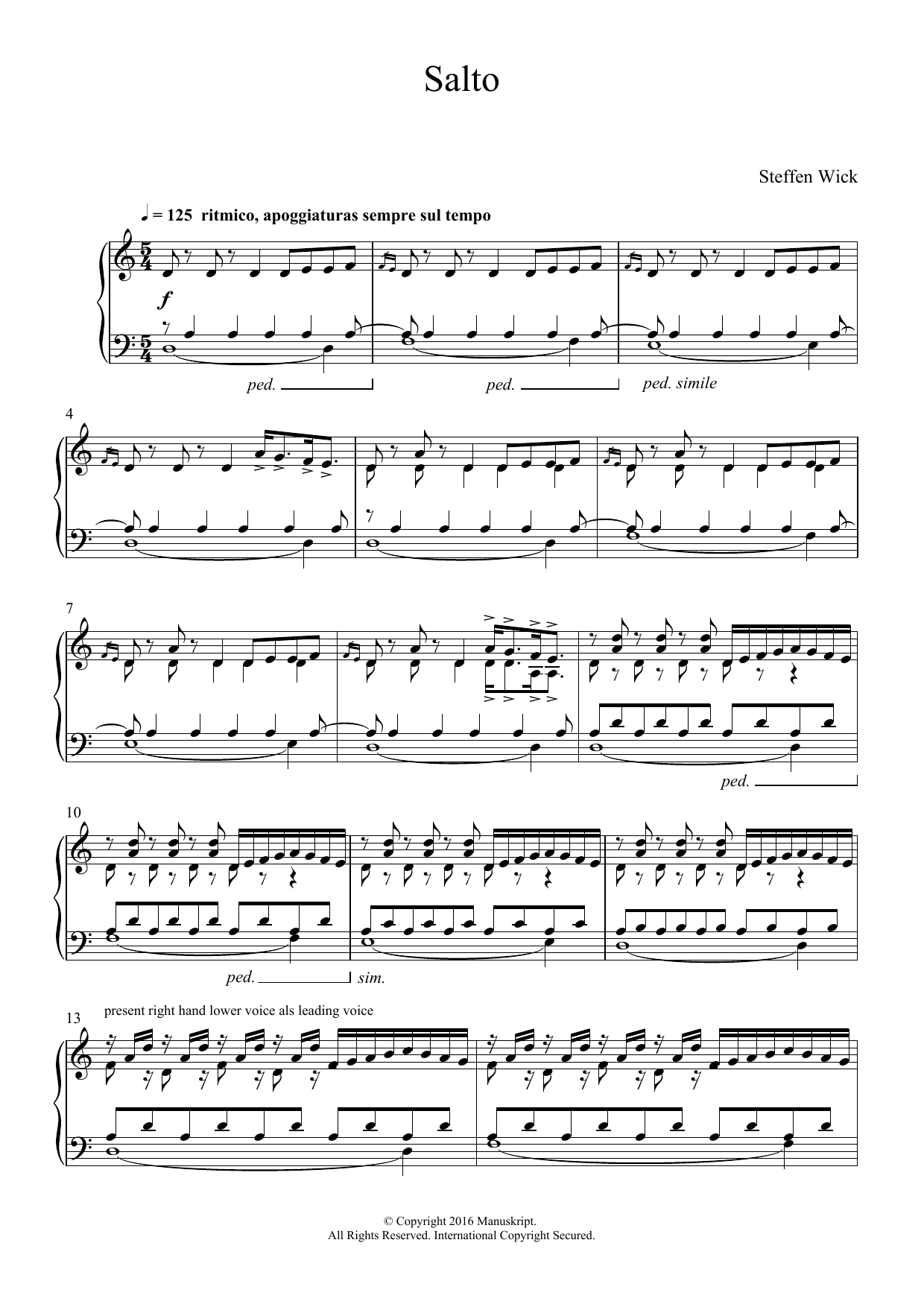Steffen Wick Salto Sheet Music