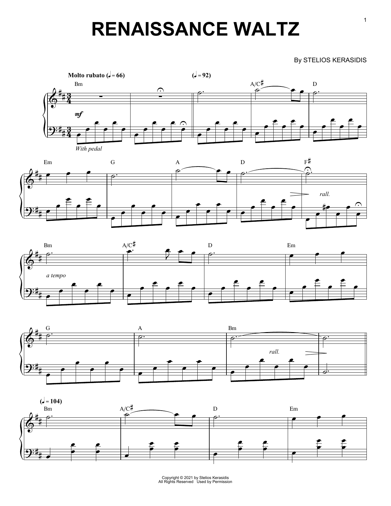 Stelios Kerasidis Renaissance Waltz Sheet Music
