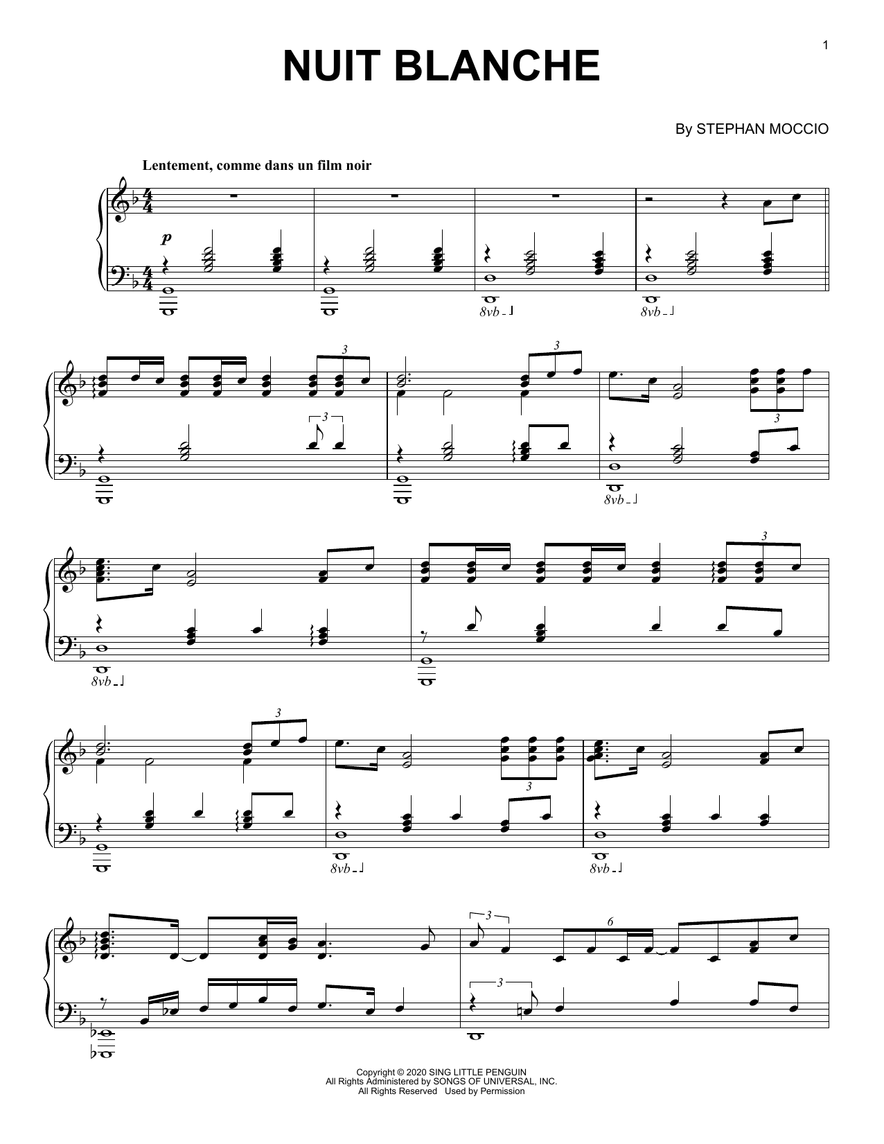 Stephan Moccio Nuit Blanche Sheet Music