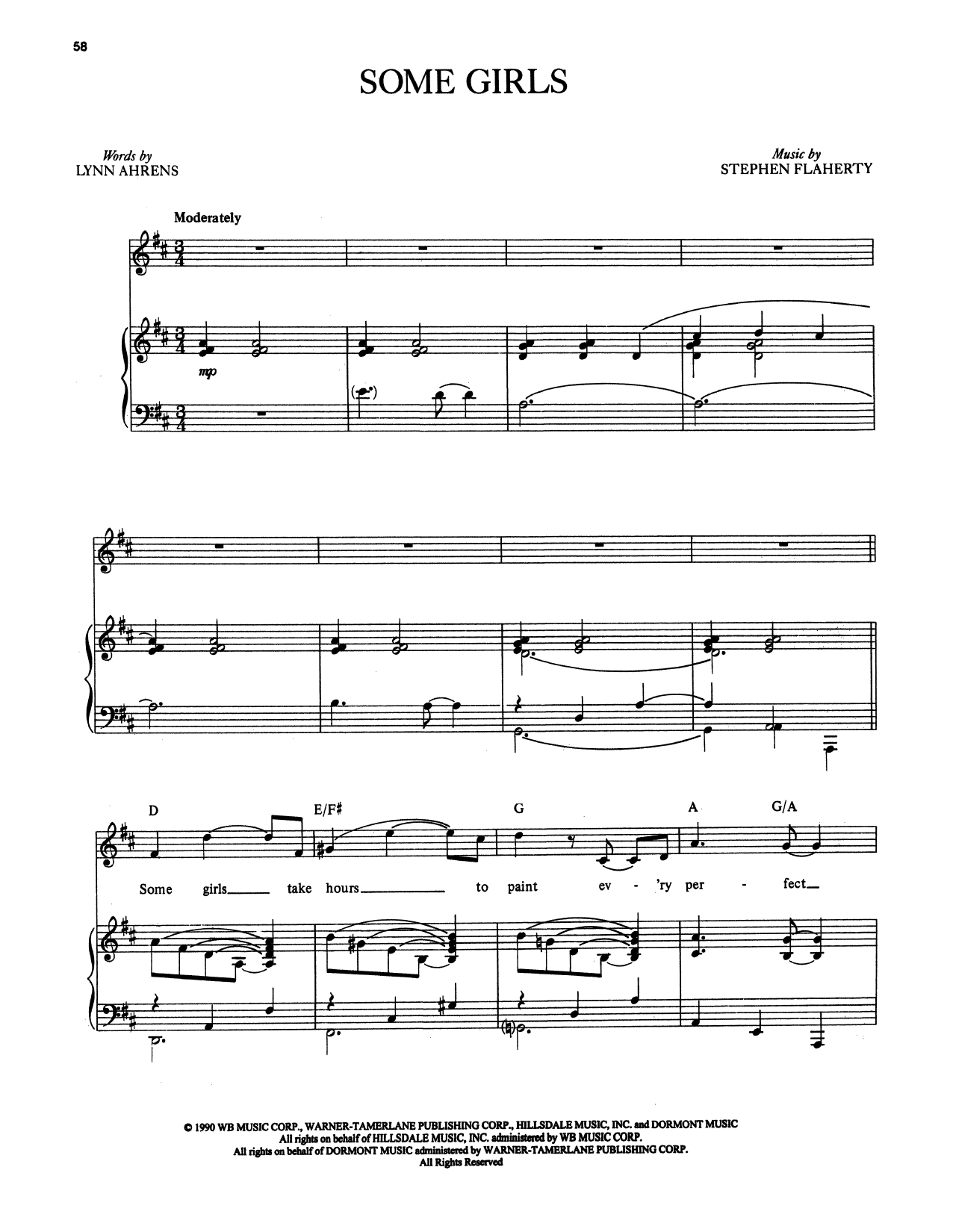 Stephen Flaherty and Lynn Ahrens Some Girls (from Once on This Island) Sheet Music