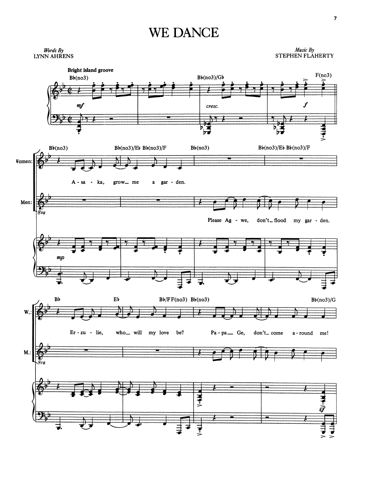 Stephen Flaherty and Lynn Ahrens We Dance (from Once on This Island) Sheet Music